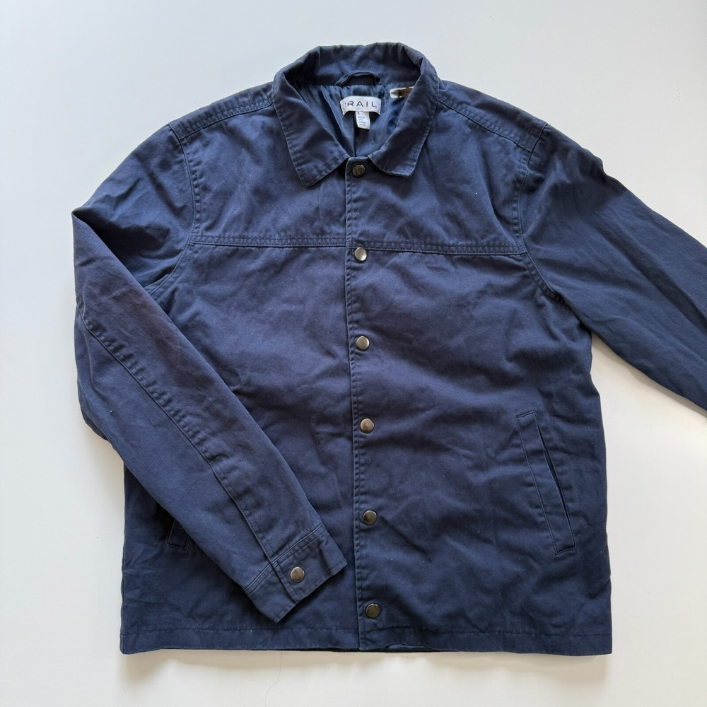 The Rail Snap‎ Front Coaches Jacket Mens Small Blue